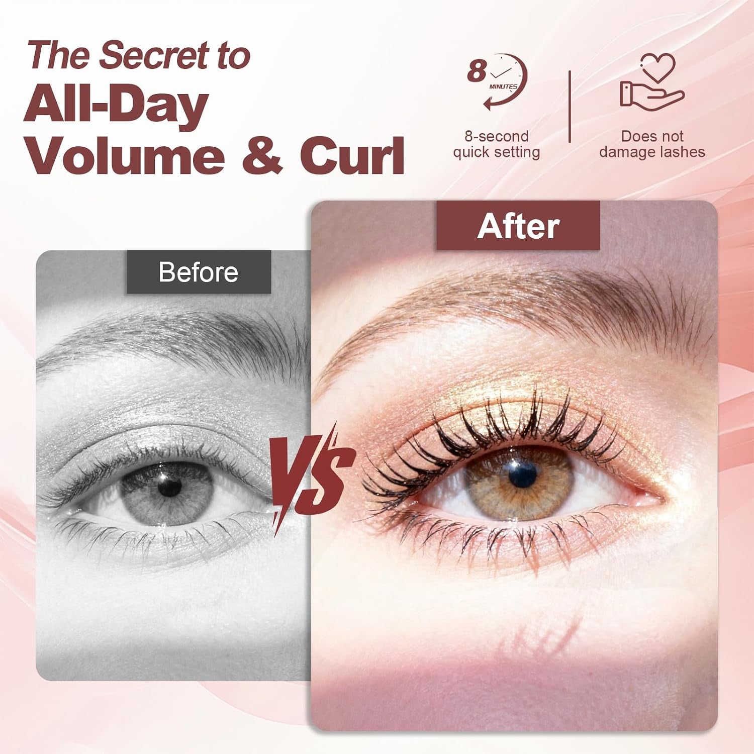 Heated Eyelash Curler Fast Heat up within 15S, Electric Eyelash Curlers with 2 Temperature Modes for 24H Long-Lasting Eyelash Curls, Type-C Rechargeable Lash Curler, Quick Natural Curling Eye Lashes